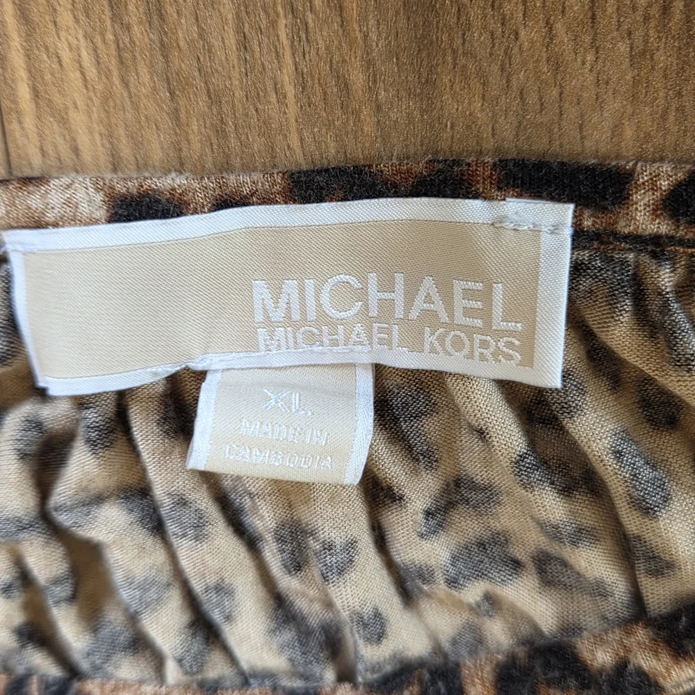 Michael Kors Brown Leopard Print Blouse